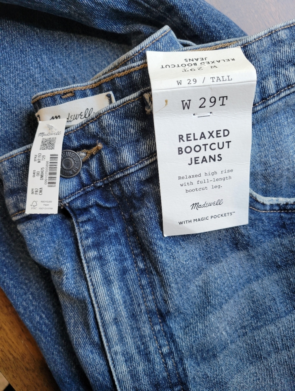 Madewell The Tall Relaxed Bootcut Jean NT193 Size 29 Tall - Picture 10 of 10